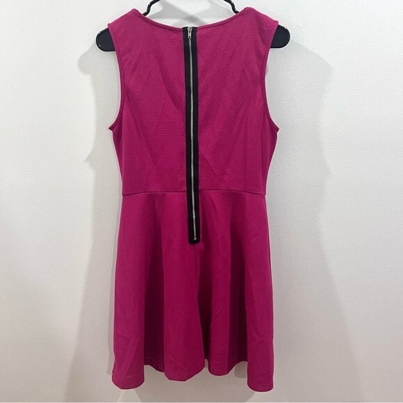 City Studio raspberry pink textured aline dress size large - Picture 3 of 6